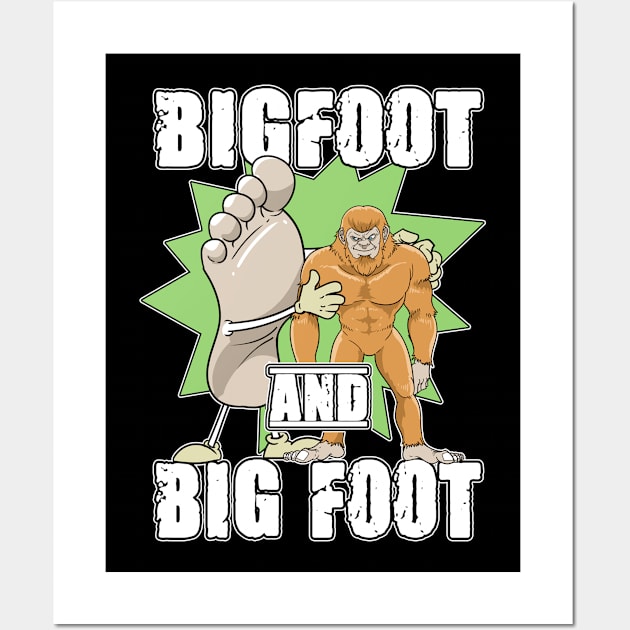 Bigfoot And Big Foot Party Sasquatch Wall Art by ModernMode